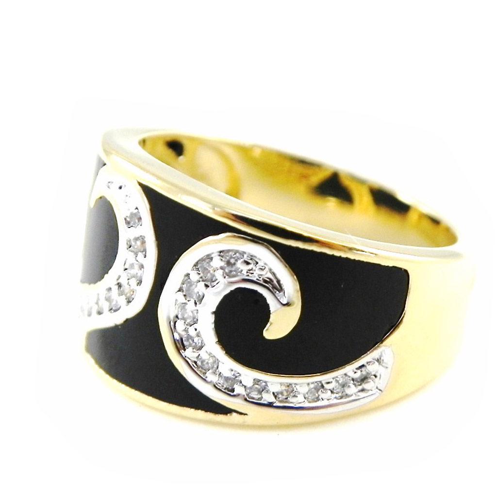 Gold Plated Ring 'Romy' Black Gold - 12 Mm