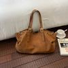 Large Capacity Tote Bag Women Soft PU Leather Crossbody Shoulder With Magnet Minimalist Chic Office Commute