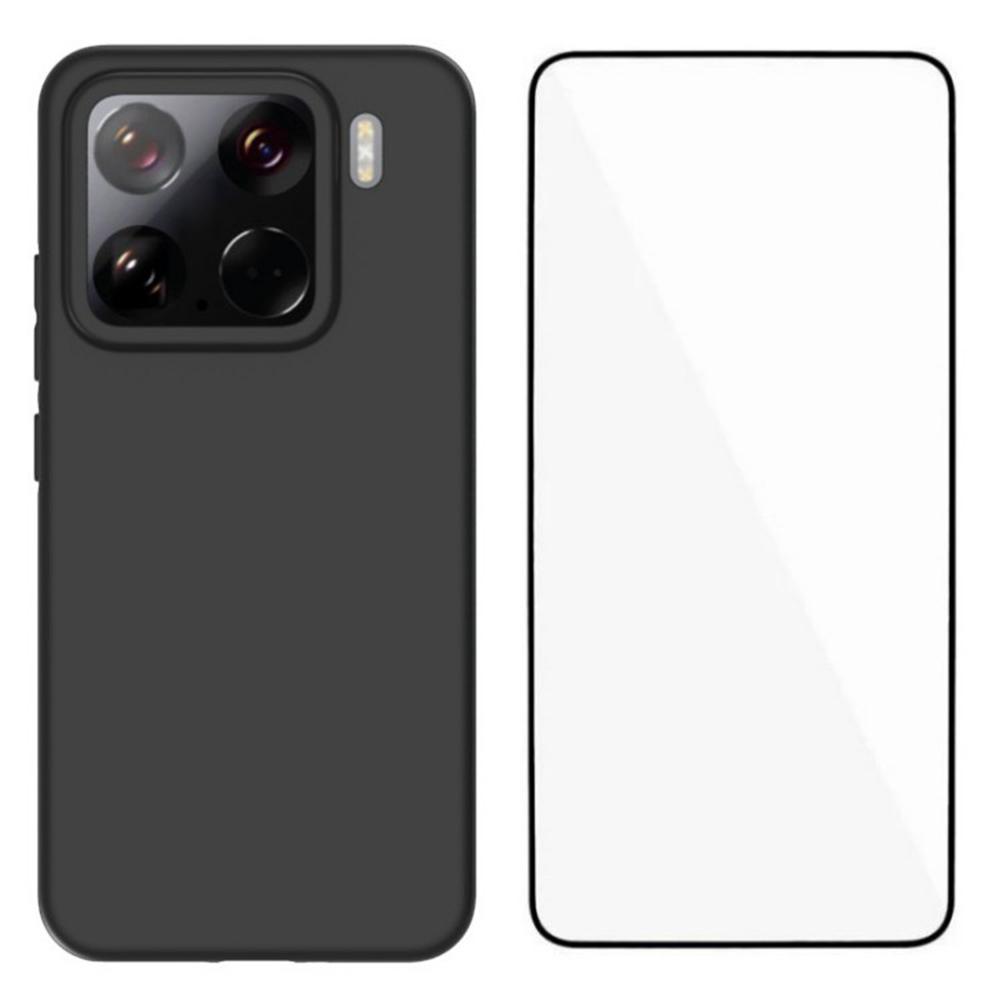 

WANLONFENG MS Series for Xiaomi 15 TPU Case Matte Back Cover with Tempered Glass (Big Hole Lens) A