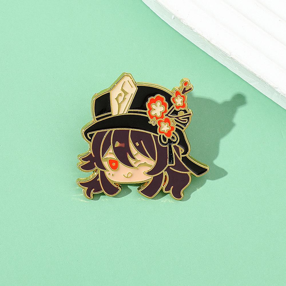 Walnut Genshin Impact Lapel Pin With Cartoon Design Character