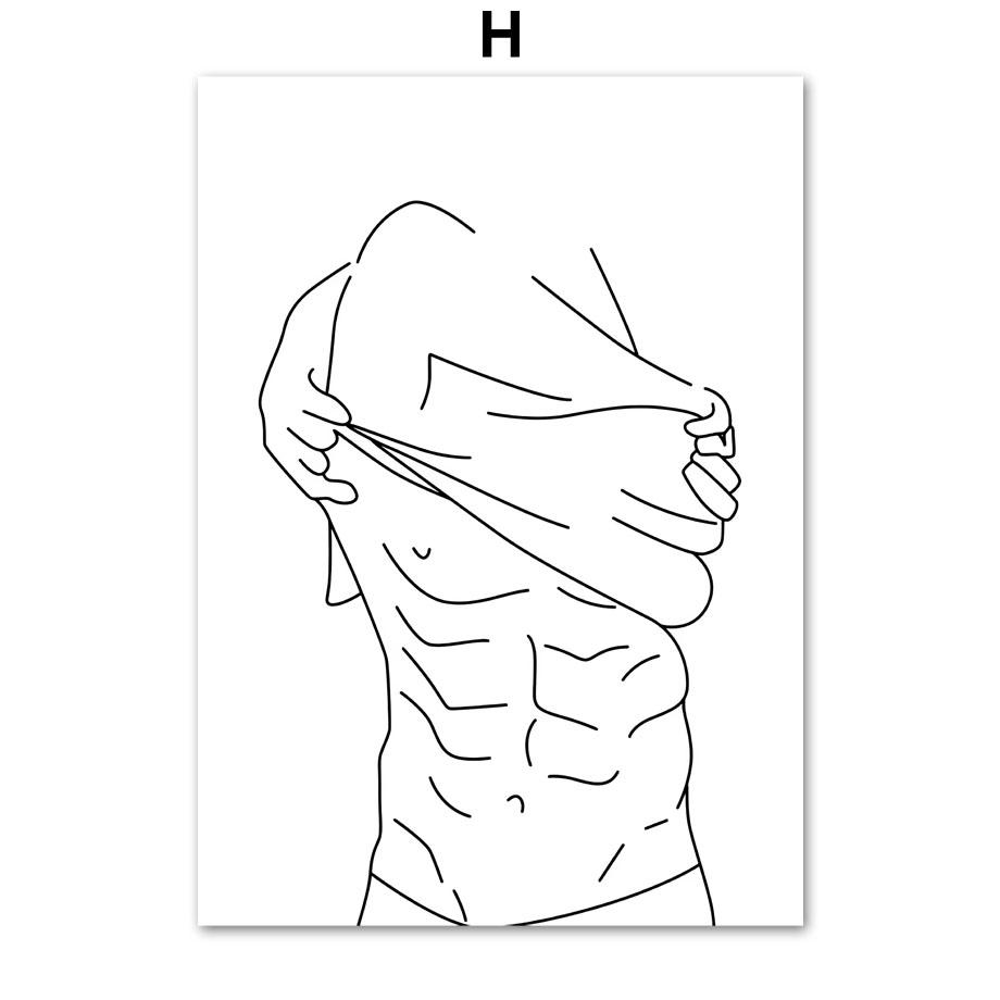 Donna sexy disegno a tratteggio arte della parete su tela pittura nordica poster e stampe immagini murali toilette spagnola Deja Poo arredamento per il bagno