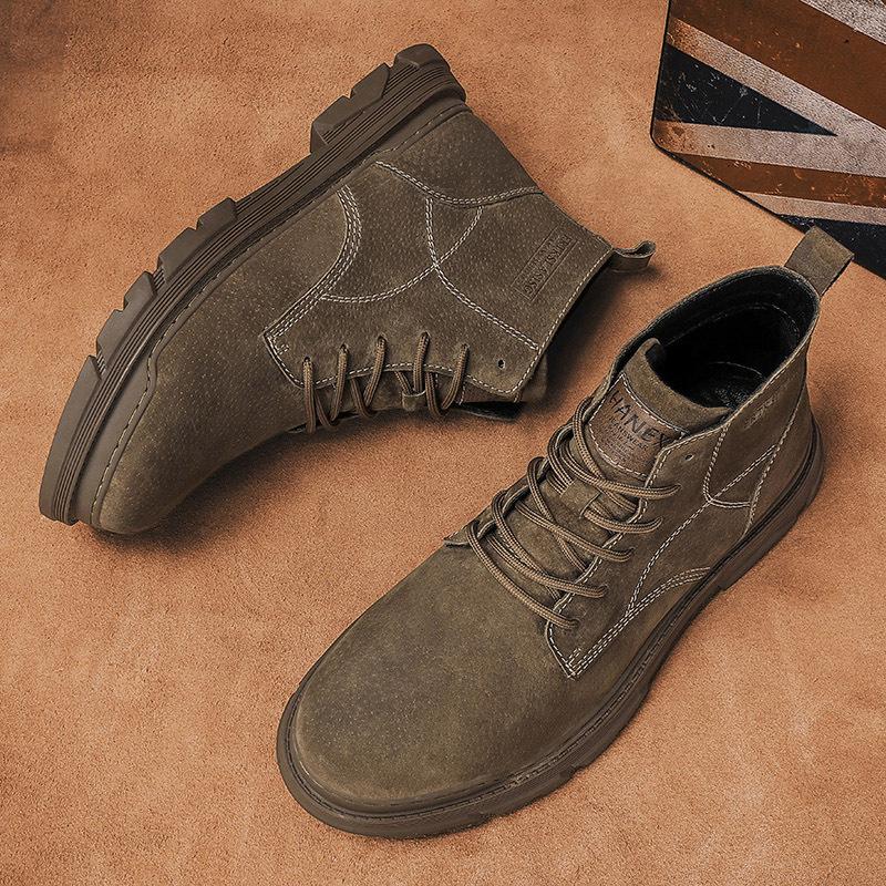 High-top Fashion Martin Boots Casual Round-headed Men's Retro Boots Large-size Outdoor Short Boots