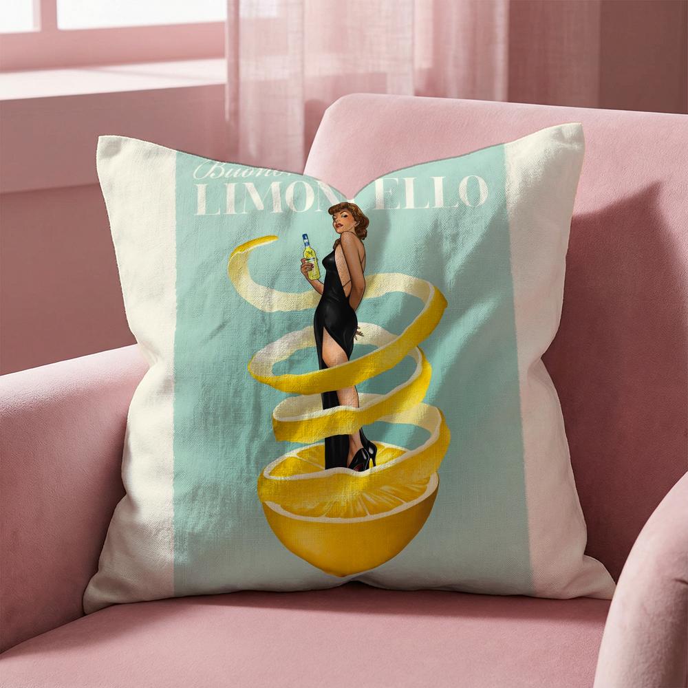 Limoncello Cocktail Kissenbezug Mehrzweck-Kissenbezug für Zuhause & Auto - Wendbar, Weich & Strapazierfähig für den täglichen Gebrauch