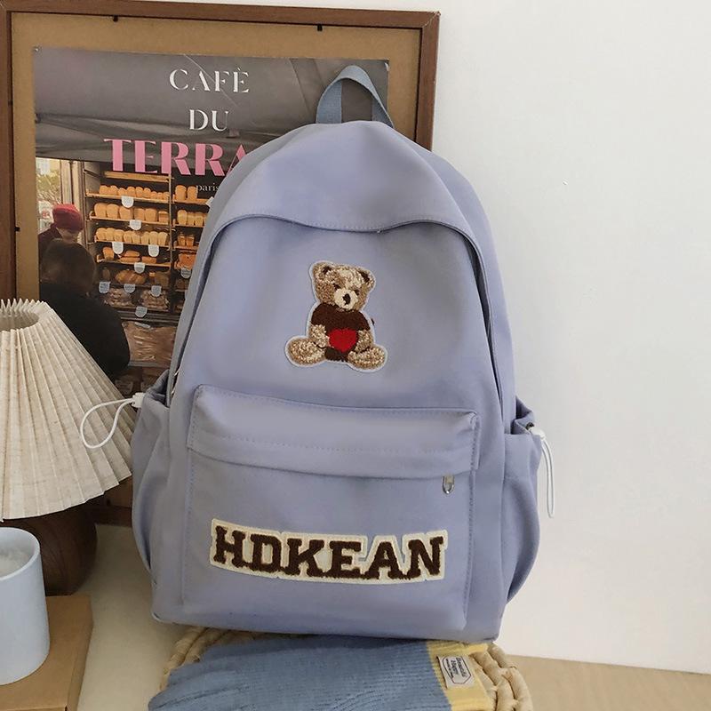 Large Capacity Schoolbag Versatile and Casual Japanese Style Bear Backpack A Backpack for Junior and Senior High School Students