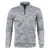 Autumn and Winter Men's Collar Zipper Knitted Sweater Sleeves Thin Velvet Style Trendy Top Sweater Jacket Plus Size Men