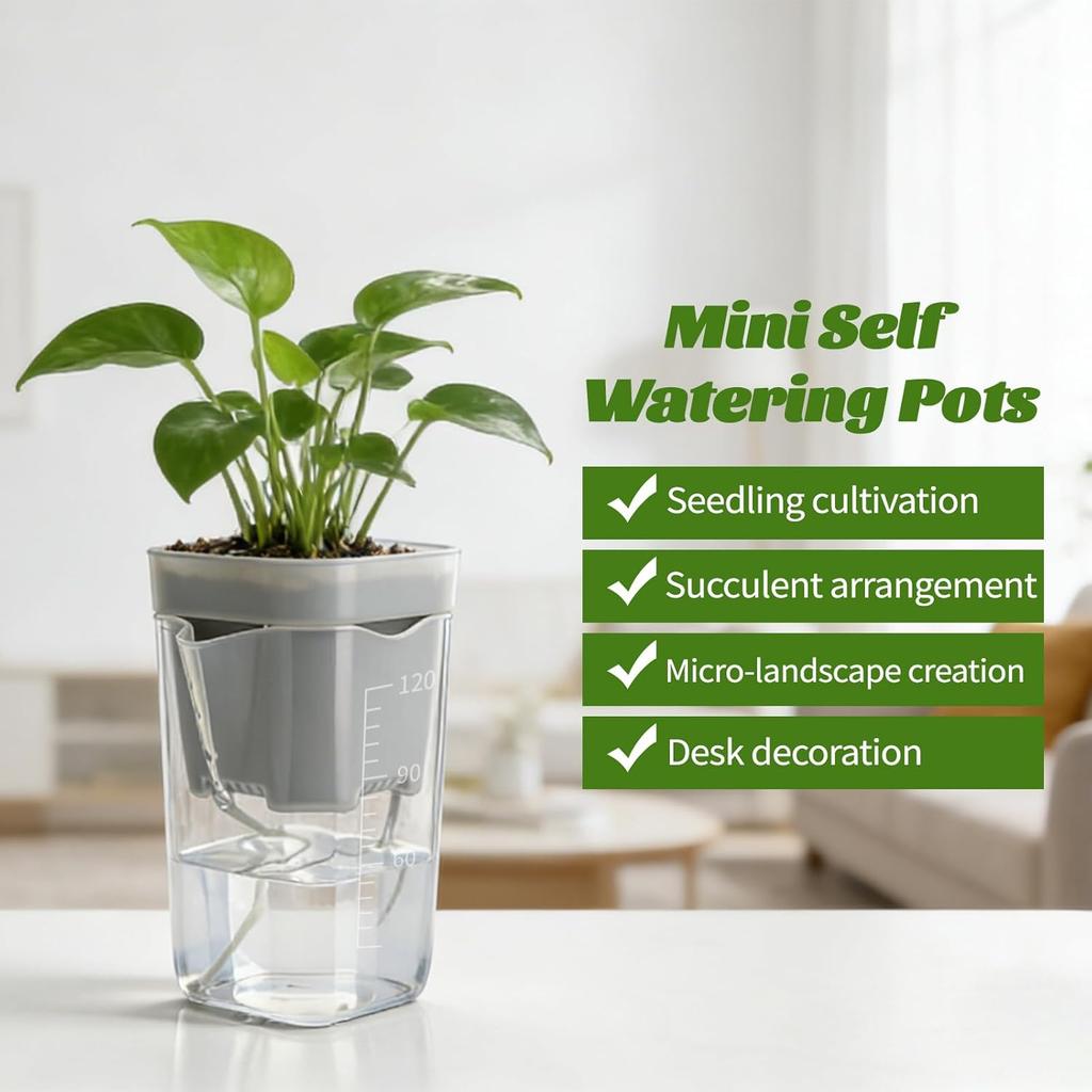 5/1PCS Scale Self Watering Pots Watering Nursery Pot with Drainage Holes Translucent Plastic Planters Mini Flower Seedlings Pot