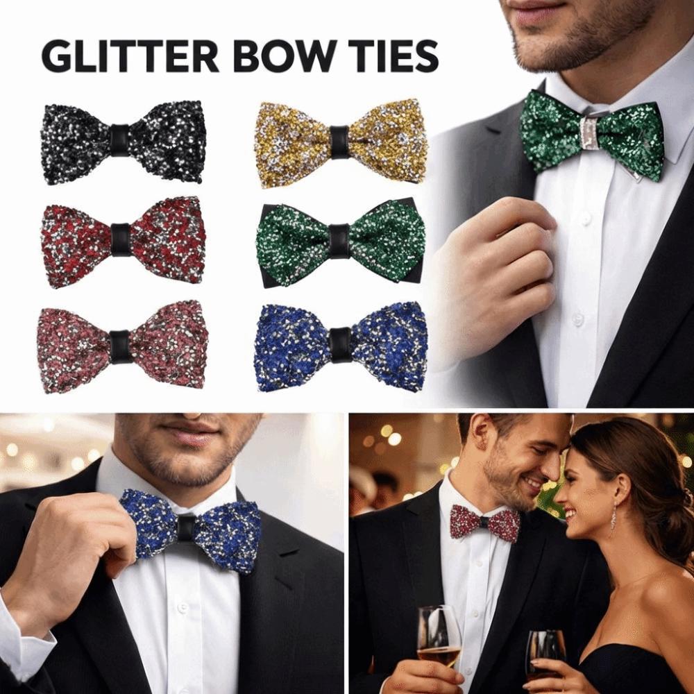 Corbata de cuello ajustable Lazo brillante Corbata de cristal con purpurina formal Ocasión de banquete