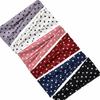 Black Polka Dot Wide Elastic Sports Headband for Women, European & American Style