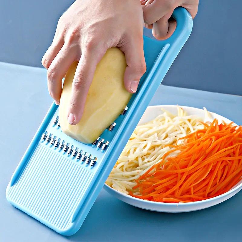 Stainless Steel Manual Vegetable Slicer: Portable Kitchen Gadget for Potatoes, Carrots, Cucumbers - Kitchen Essential