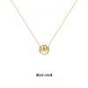 Halo~ Gold-Plated S925 Sterling Silver Pendant Necklace for Women - Light Luxury Clavicle Design, Small Gold Ball, Half-Round Style