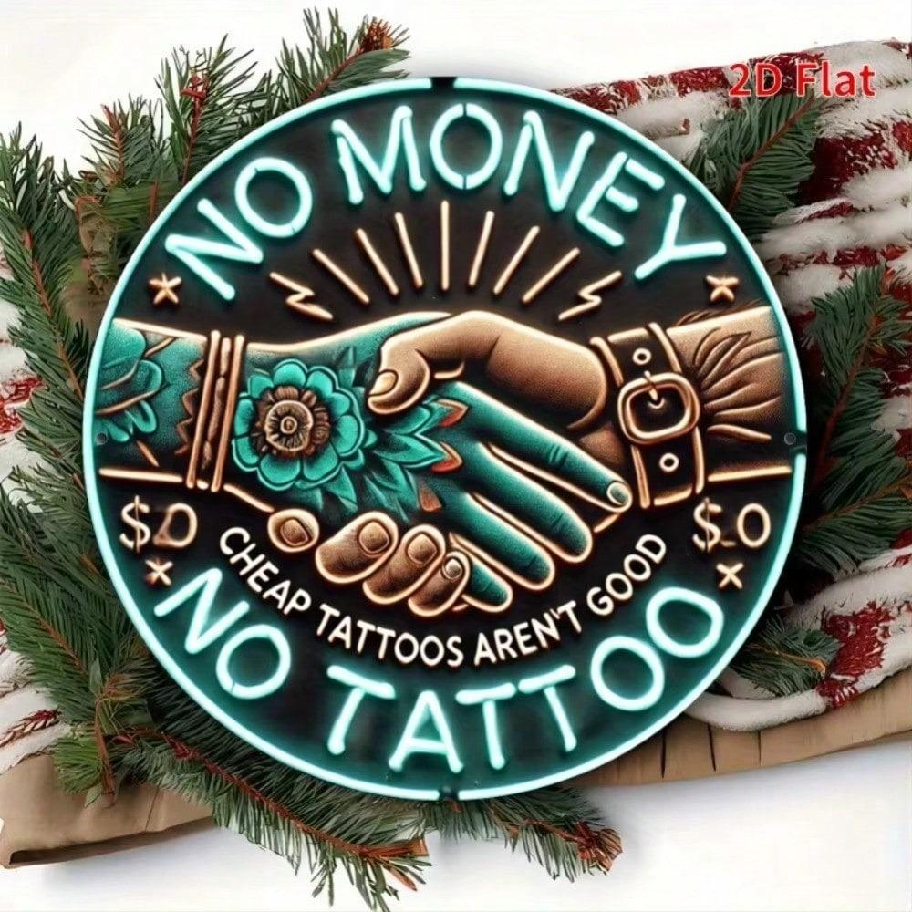 Metal Sign Tattoo Studio Decor Neon Style Art for Shop Wall Display