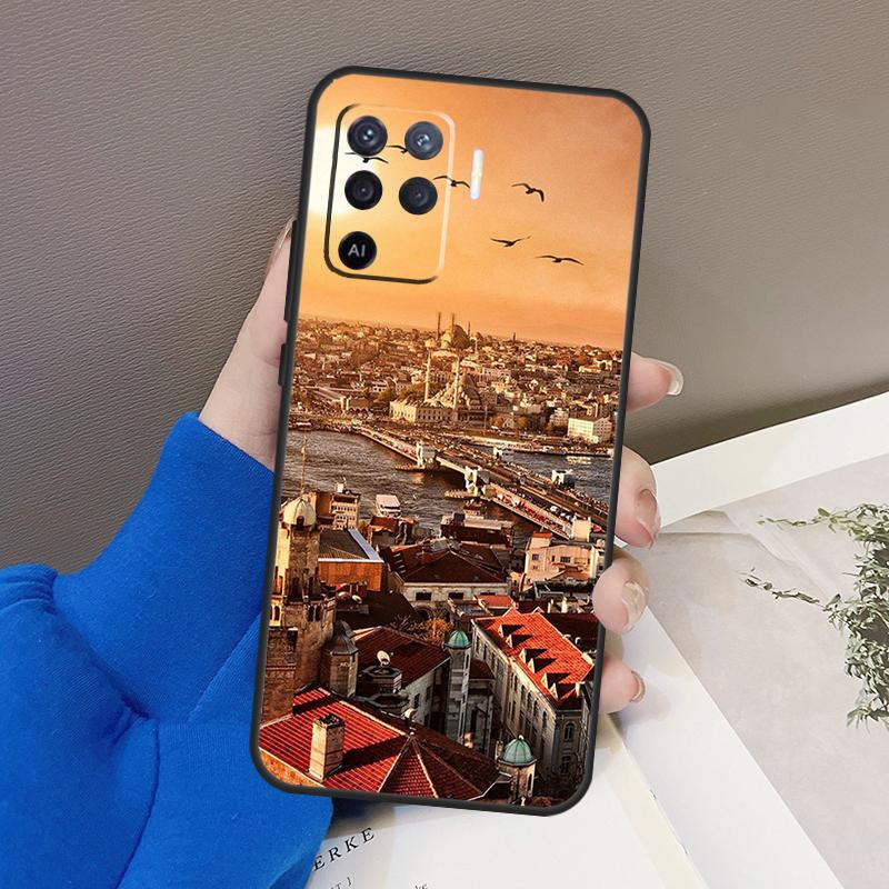 Turkey Istanbul Scenery Building Case For Oppo A77 A57 A17 A60 A80 A40 A74 A54 A94 A78 A98 A18 A38 A58 A96 A76 A16 A15 A5 Pro