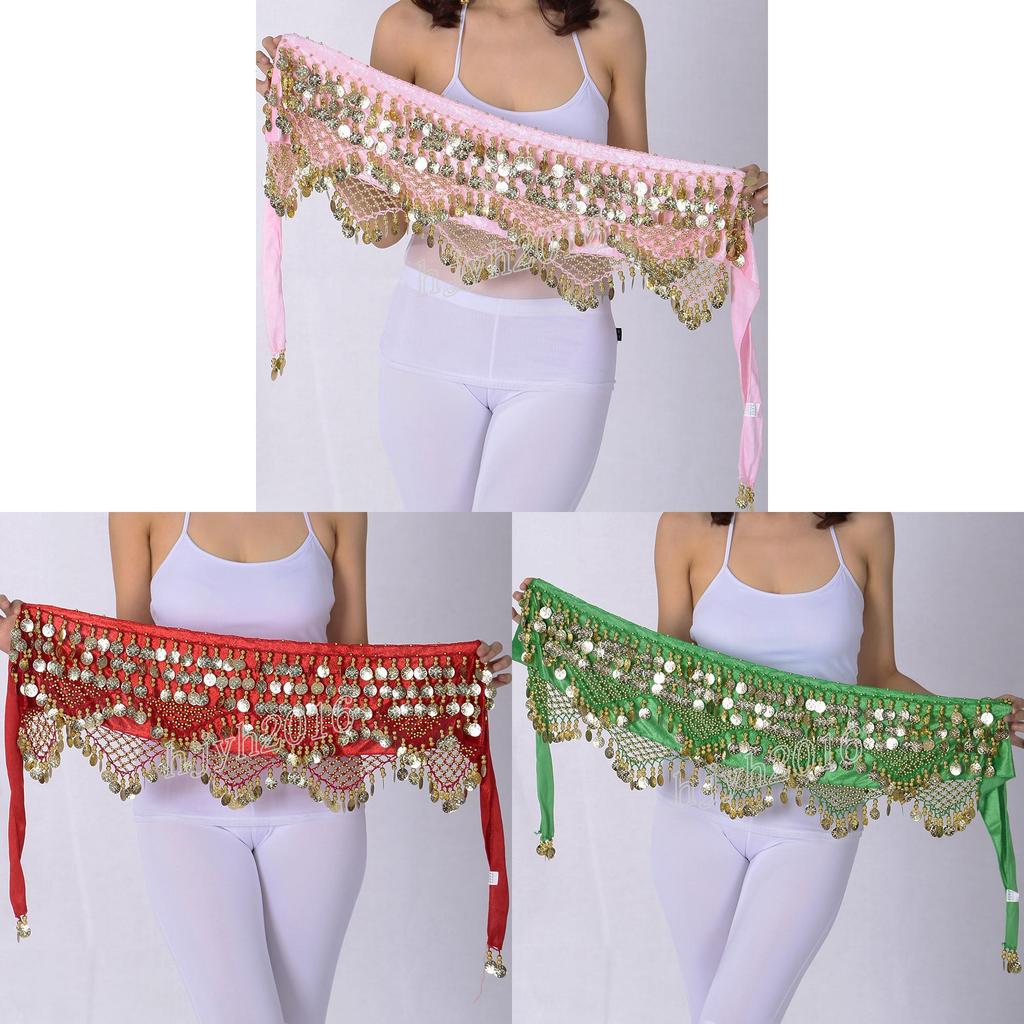 Belly Dance Hip Belt With Triangle Coins For Practice And Performance