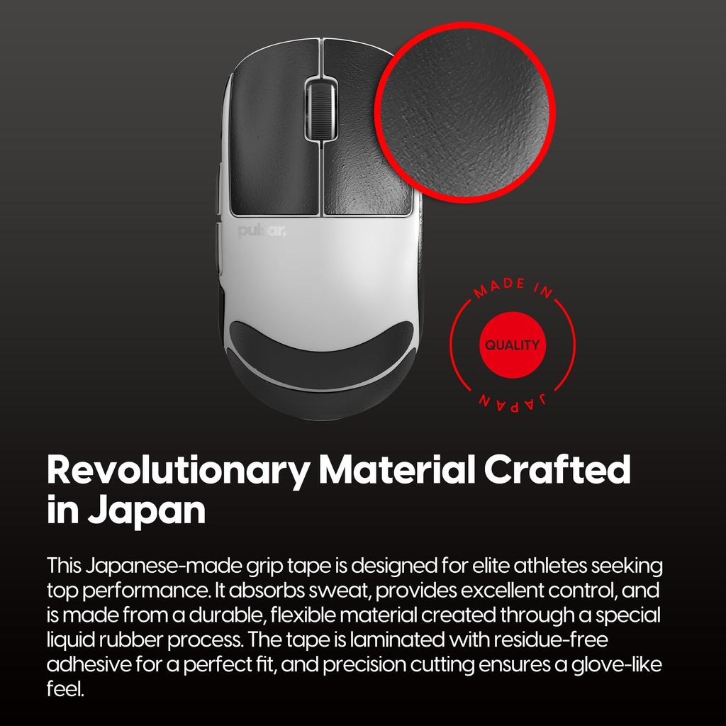 Pulsar Gaming Gears Supergrip X2H Mini Pre-cut Anti-Slip Gaming Mouse Grip Tape, Ultra-Thin