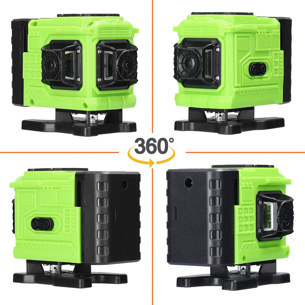 Multifunctional 12 Lines Green Light Laser Level 3 Degrees  Self Leveling Machine Rechargeable Lithium Battery Leveling