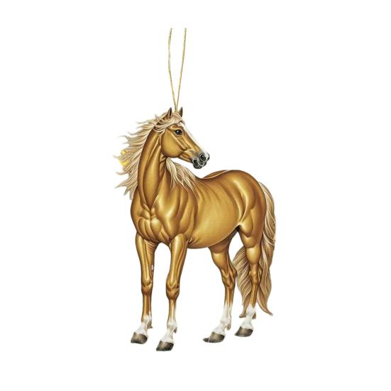 Horse Pendant 2D Acrylic Realistic Horse Decoration Christmas Ornament with Hanging Loop Equestrian Lovers Holiday Decor