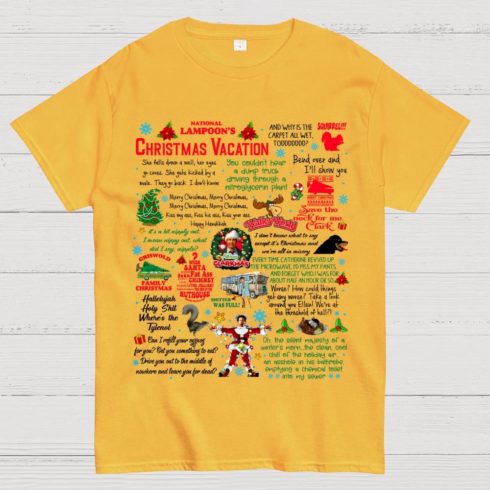 Christmas Vacation Quote Cotton Summer Casual Cool Loose T-Shirt
