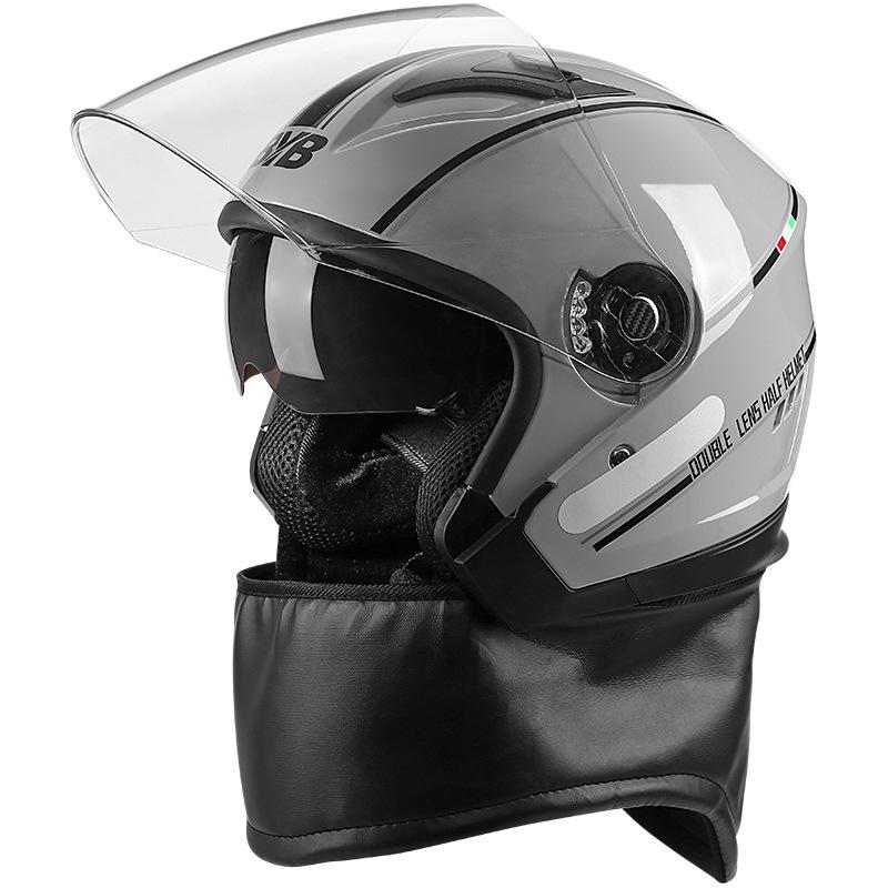 3C Certified Helmet Motorcycle Electric Vehicle Helmet Four Seasons Universal Anti-fog Dual Lens Motorcycle Helmet