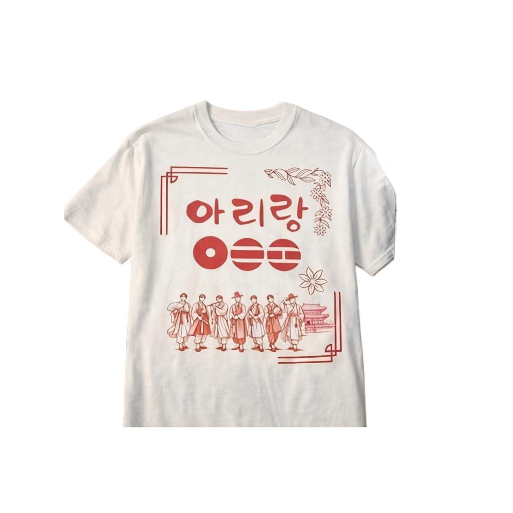 2026 BTS Moda Estiva Trendy Uomo Donna Vintage Top Hip Hop Streetwear Maglietta Oversize Manica Corta Abbigliamento Casual Y2K
