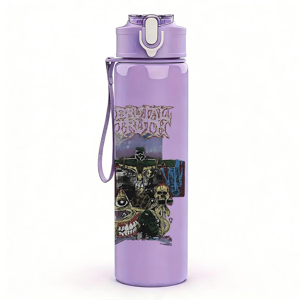 1PC Dark Band Vintage Poster Collage Print 750ml Portable Sports Water Bottle Leakproof Gym Outdoor Travel Drink Cup