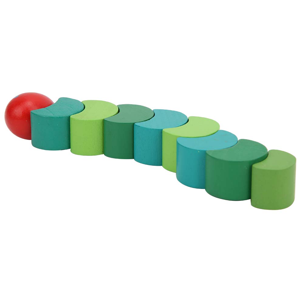 Jeankak Cylindrical Design Strong and Playable Wooden The Very Hungry for Kids Toy, Caterpillar,
