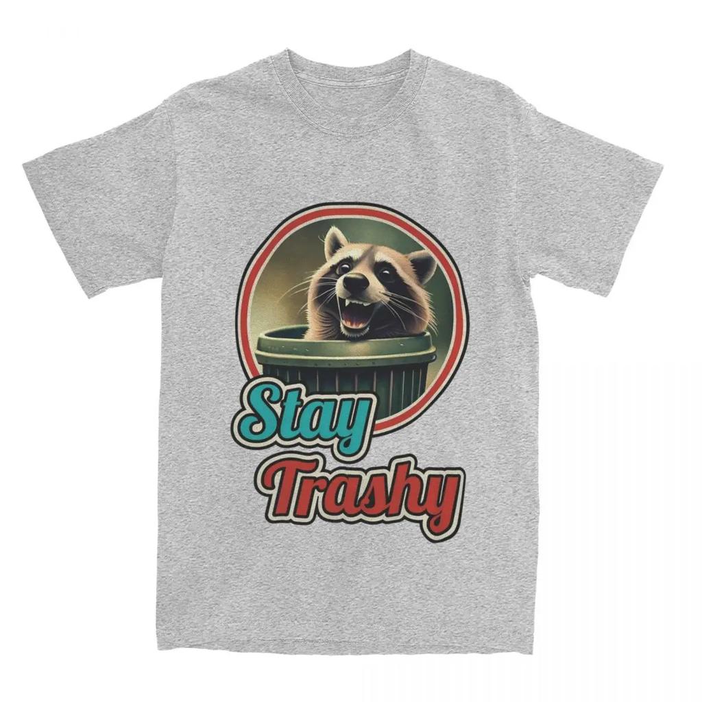 Camiseta Verão Fique Lixo Engraçada Feliz Amante de Guaxinins Lixo Lixo Guaxinins Camiseta Roupas Street Wear Camisetas