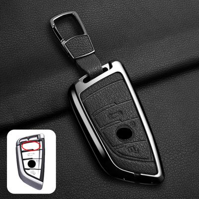 Metal Learher Car Key Case Cover For Bmw X1 X3 X5 X6 X7 1 3 5 6 7 Series G20 G30 G11 F15 F16 G01 G02 F48 Protector Bag Shell