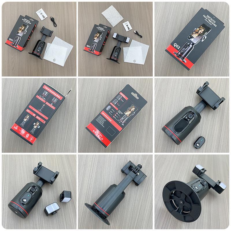 Q02 Smart AI Gimbal: 360° Face Tracking & Rotation for Live Streaming