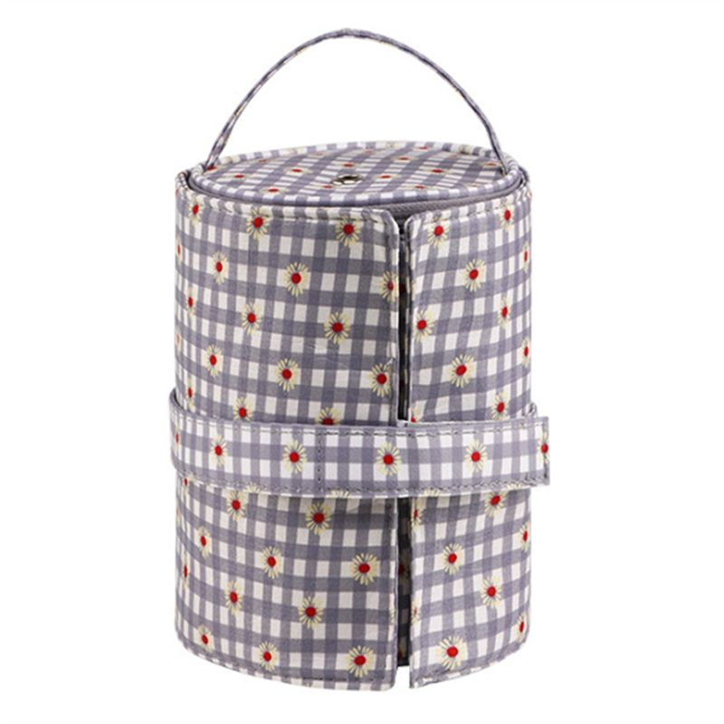 

AEE4-Small Yarn Storage Bag Portable Knitted Wool Bags Foldable Cerchet Hooks Bags For Sewing Tools Accessories Gift серый