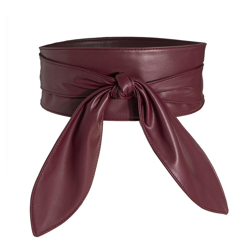 Double-sided Wide Women's Waist Seal Soft and Versatile Elegant Bow Ribbon Super Long Knot Belt European and American Beautiful