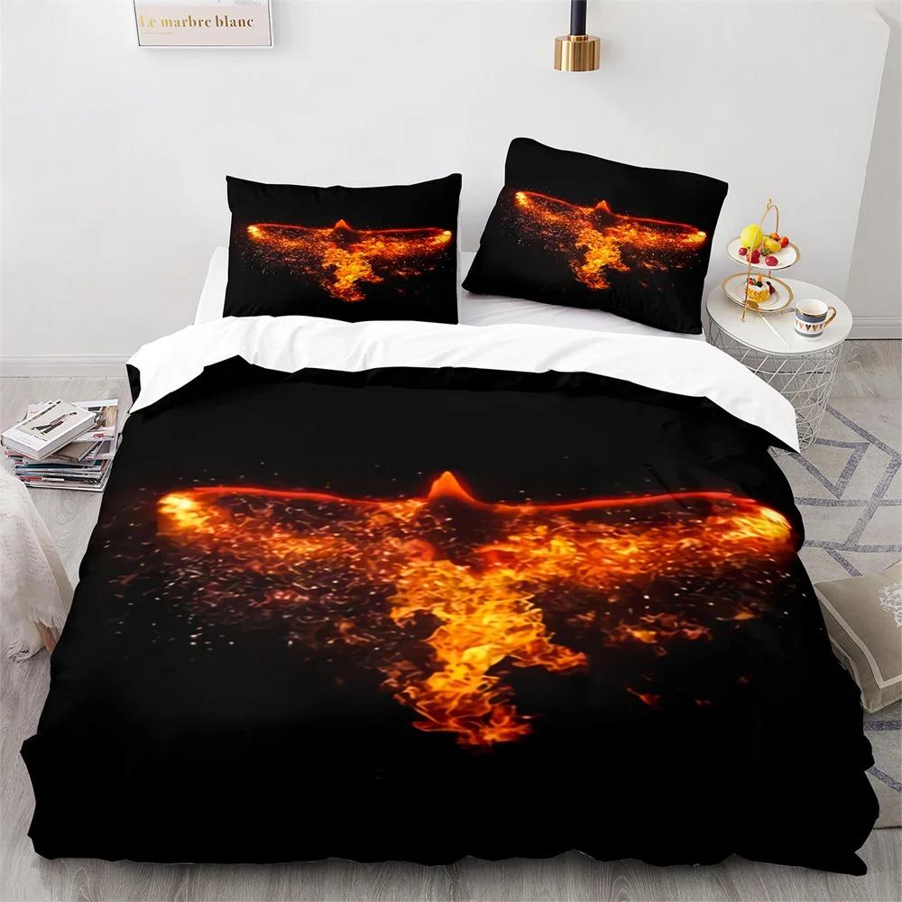 Phoenix Nirvana Duvet Cover Set Soft Fire Patterned Bedding Sets for Children Adults Teens Polyester Comforter Cover King Size