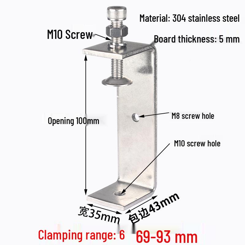 304 Stainless Steel U-Shaped Tiger Pipe Clamp Fastening Clip