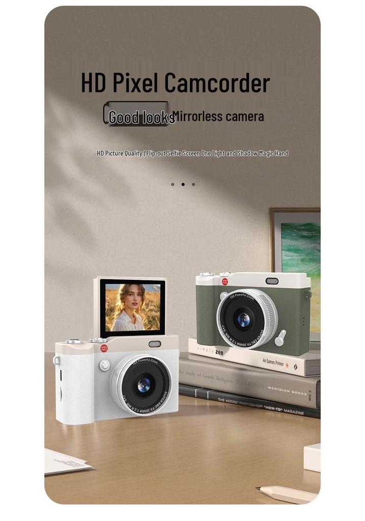 HD Pixel Flip Screen Digital Camera for Students - Phone Uploadable, Retro CCD Style