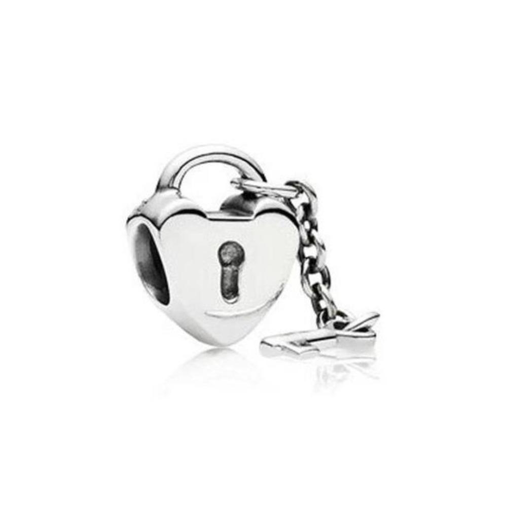 New 925 Silver Charm Fit Original Bracelet Accessories Women Jewelry Love Series Lock And Key