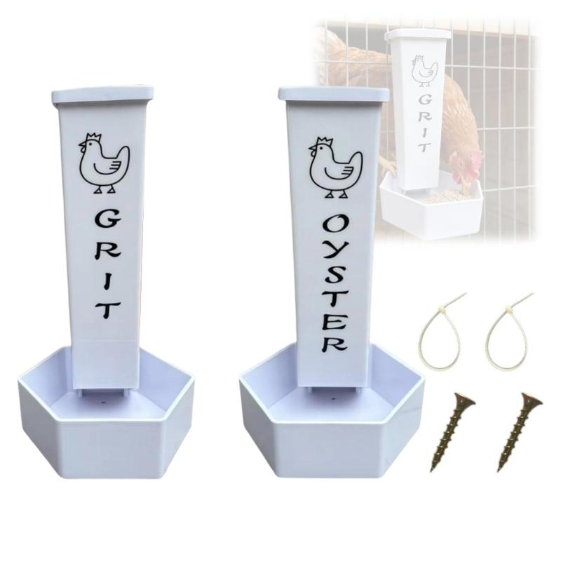 Poultry Grits And Oysters Shell Feeders Heavy Type Chicken Feeders for Chicken Coops and Small Farm 1