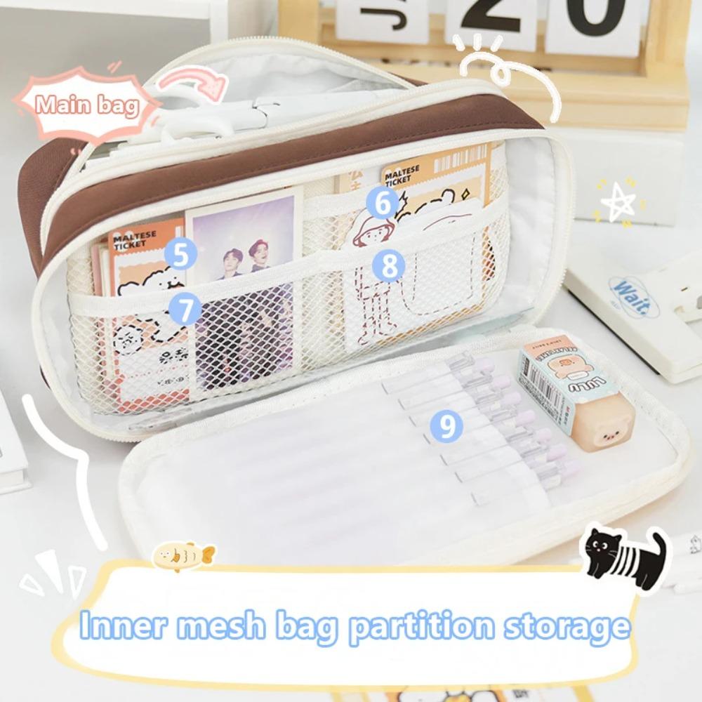 9 Layer Cute Girls Pencil Case Aesthetic Bag Organizer Box Kawaii School Cases Pouch  for Pens