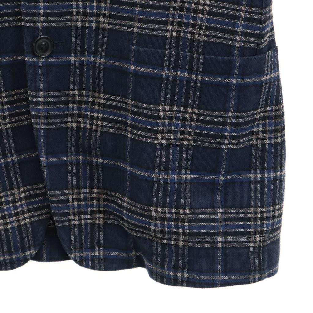 T-JACKET Check Pattern Long Sleeve Tailored Jacket S Navy Ancon Men's Used