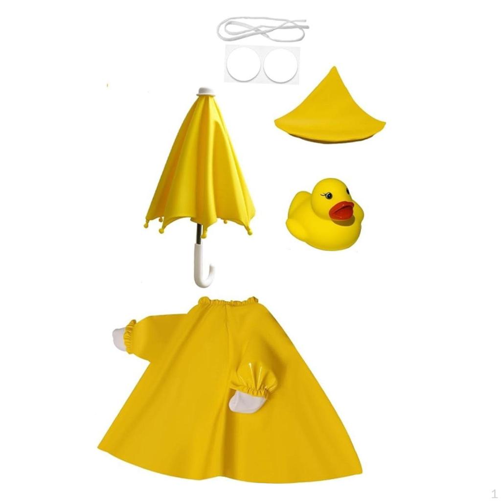 Porch Goose Outfit Costume Raincoat Clothes with Umbrella for Home Decor