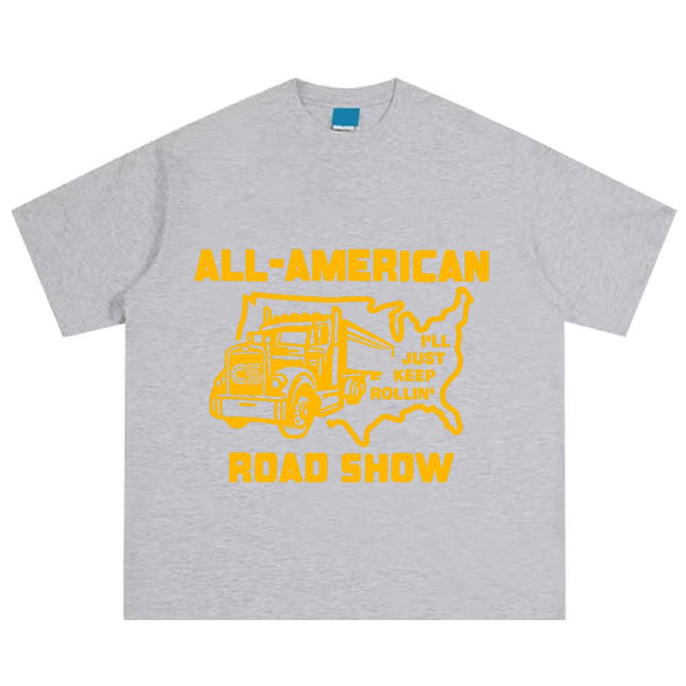 All-American Road Show Print T-shirt CHRIS STAPLETON Rock Band Design Tshirts Short Sleeve Cotton Male T Shirt Unisex Streetwear
