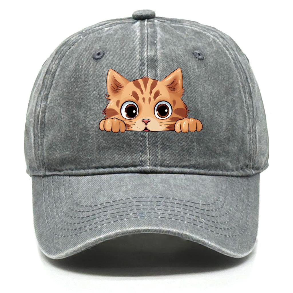 Cute Cat Print Snapback Sun Hat Cat Avatar Woman's Cap Cozy Adjustable Strap Baseball Hat Perfect For Outdoor Accessory