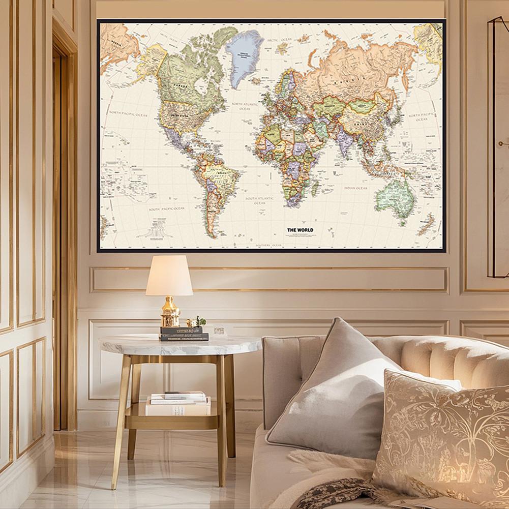 World Map,Polyester Wall Hanging,for Kids' Room,Living Room,Dorm Decor,Educational Decor,Wall Art,Travel Tools
