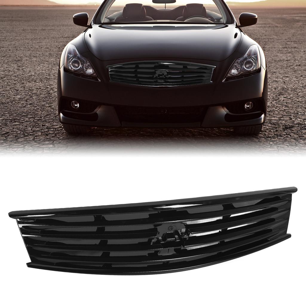 Radiator Front Grille Gloss Black Front Bumper Grille Grills   for G37 2 Door  Convertible 2008 To 2013