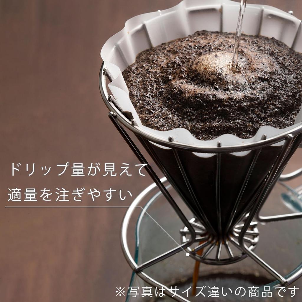 KOGU Coffee Made In Dishwasher Compatible with Conical and Trapezoidal Easy Gas Visible Stainless Drip Perfect Gift for and Shimomura Dripper,