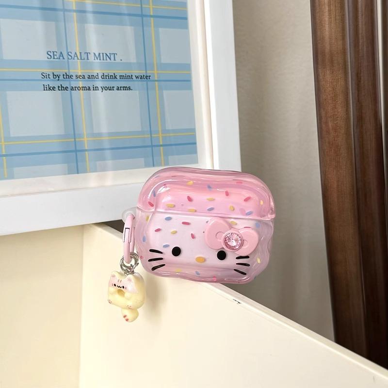 Cute KT cat airpodspro1 silicone protective cover new 1st generation earphone cover pendant 1/1st generation soft 1 three-dimensional