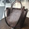First layer leather simple leather mother and child bag retro casual bucket bag Korean version portable shoulder messenger bag cowhide