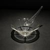 lobedRim Glass Serving Bowl Transparent for Buffet