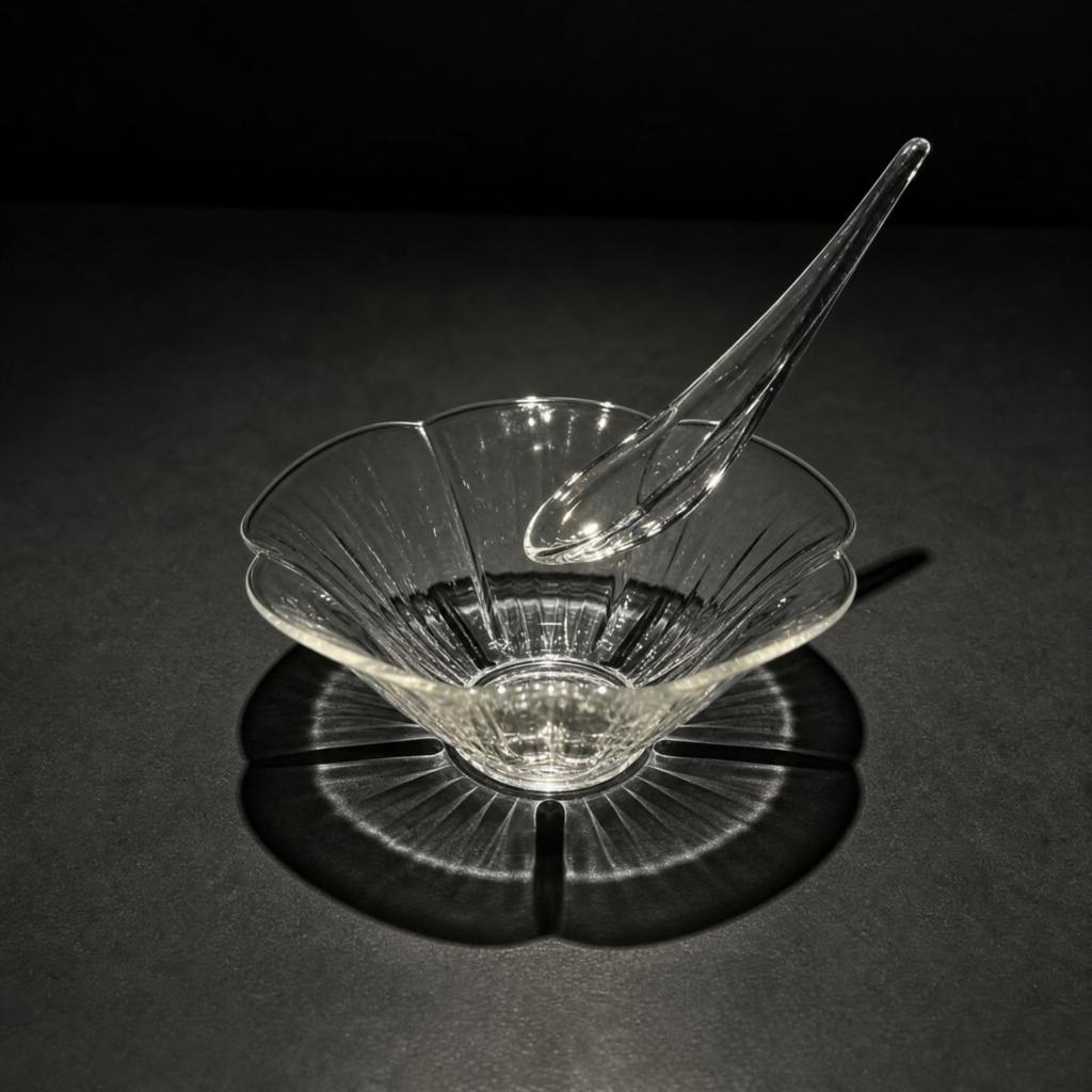 lobedRim Glass Serving Bowl Transparent for Buffet