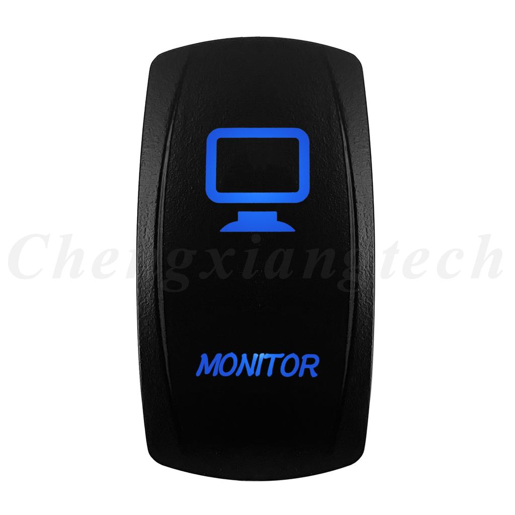 12V 20A Blue Led Car Boat Laser Rocker Switch ON OFF (ON) OFF ON OFF ON (ON) OFF ON (ON) OFF (ON) Waterproof