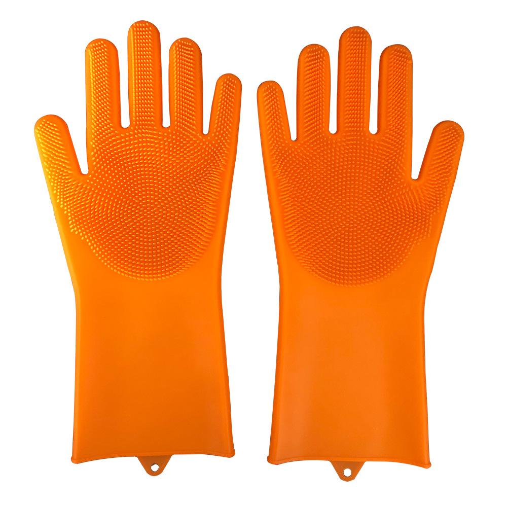 Silicone Cleaning Gloves Multifunction Magic Dish Washing Gloves for Kitchen Household Scrubbing Brush Hand Protector Tool