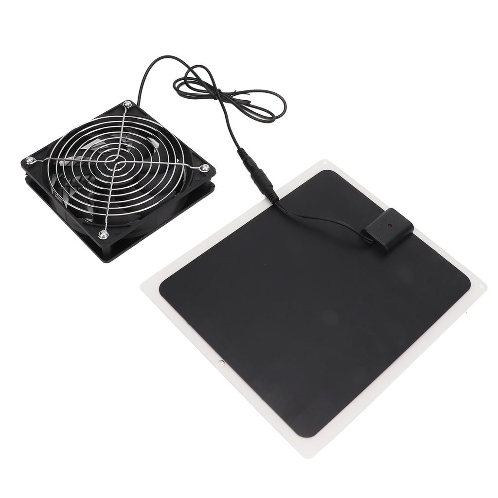 10W Solar Panel Fan Kit Waterproof Cooling Ventilator for Dog Chicken House Greenhouse